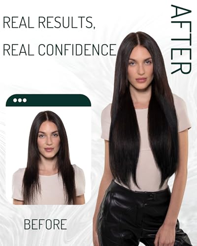 RUNATURE Brown Human Hair Straight Real Hair Bundles Straight Human Hair Weave 100g #2 Darkest Brown Natural Hair Extensions Curtain Hair Extensions Human Hair 22 Inch