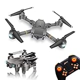 WINGLESCOUT Foldable Drone with Camera, FPV RC Quadcopter with 720P Wide-Angle Live Video Camera and Gravity Sensor,Trajectory Flight Mode,AR Games