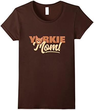 Women's Yorkshire Terrier Yorkie Mom T-Shirt XL Brown