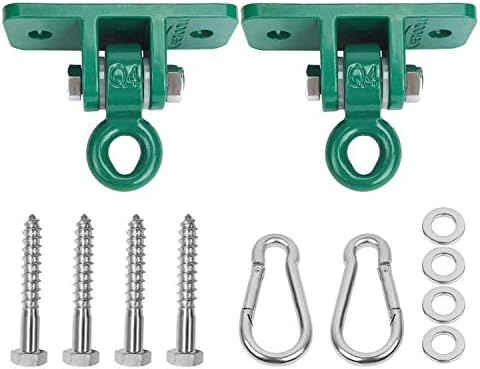 BETOOLL 2400 lb Capacity Heavy Duty Swing Hangers for Wooden Sets Playground Porch Indoor Outdoor & Hanging Snap Hooks Green Set of 2