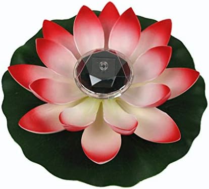 TSenTr 0.1W Solar Powered Multi-Colored LED Lotus Flower Lamp RGB Water Resistant Outdoor Floating Pond Night Light Auto On/Off for Garden Pool Party Ideal Gift Red (Red)
