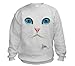 Cat Face Uni-Sex Sweatshirt (Adult Small, Ash Grey)