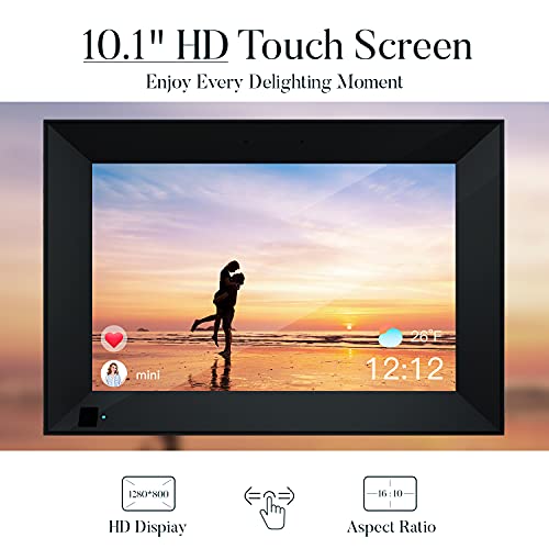 Digital Photo Frame Hyjoy WiFi Digital Picture Frame 10.1 Inch with IPS Touch Screen HD Display