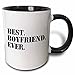3dRose Best Boyfriend Ever-for anniversary or Valentines day Mug, 11 oz, Black