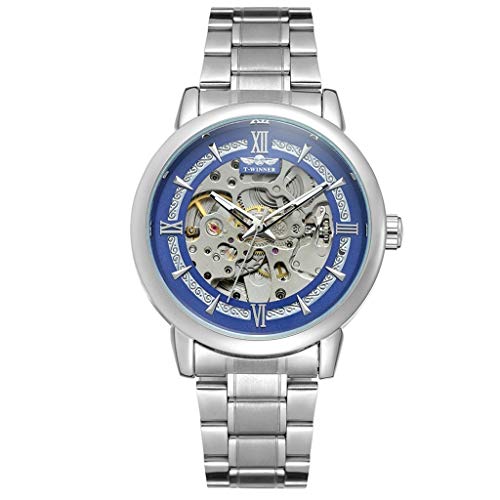 YEZIJIN T-Winner Hollow Luxury Design Business Fashion Men's Steel Belt Mechanical Watch Under 20