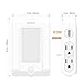 AUKEY USB Outlet with Night Light Plug in, 300 Joules Surge Protection Wall Outlet with 2 USB Charging Ports for Bedroom, Hallway, Bathroom and More