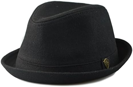 Mens Winter Classic Wool Blend Upturn Cuban Style trilby Hat S/M, L/XL Black
