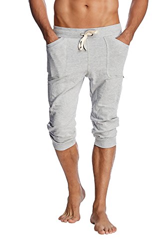 4-rth Cuffed Yoga Pant (M, Solid Grey)