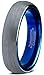 Charming Jewelers  Blue Round Domed Brushed Tungsten Wedding Band Ring, 4mm