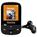 SanDisk Clip Sport 4GB MP3 Player, Black With LCD Screen and MicroSDHC Card Slot (Renewed)