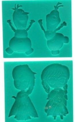Frozen Anna Elsa and Olaf Silicone Fondant Mold Chocolate Mold Candy Mold by Picture Yours Unique