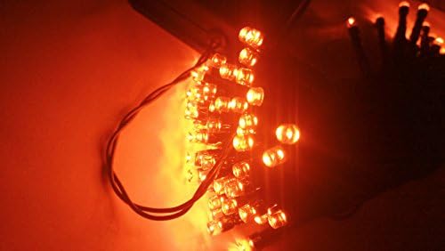 Blingstar Halloween String Lights, 40ft 100 LED Orange Lights,8Modes, Solar Fairy Christmas Lights Ambiance Lighting for Party, Garden,Patio, Yard, Home, Parties, Halloween Decoration（Orange）