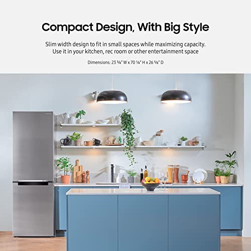 SAMSUNG 11.3 Cu Ft 24" Bottom Freezer Refrigerator, Slim Width for