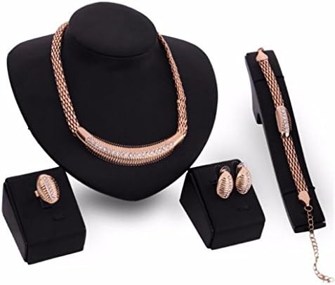 SEKAYISORE Fashionable Golden Bride Style Jewelry Set Four Pieces
