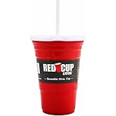 Red Cup Living 24oz Reusable Party Cups with Lids and Straws – Leak-Proof Plastic Tumbler, Unbreakable Party Cup for Adults, st patricks day accessories & spring break essentials