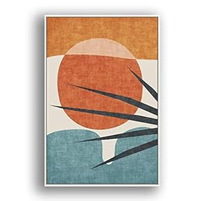 Framed Canvas Wall Art Abstract for Living Room, Bedroom Color Block Canvas Prints for Modern Home Decoration Ready to Hang - 16"x24" inches