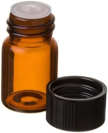 Premium Essential Supply2 ml (5/8 dram) Amber Glass Essential Oil Bottle with Orifice Reducer and Cap - 48 Pack
