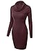 Doublju Cowl Neck Ribbed Knit Fitted Sweater Dress (Plus size available)