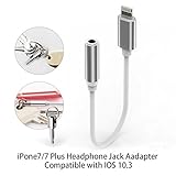 iPhone 7 Adapter headphone jack, Lightning to 3.5 mm headphone jack adapter for iPhone 7 / 7 plus (silver)
