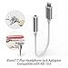 iPhone 7 Adapter headphone jack, Lightning to 3.5 mm headphone jack adapter for iPhone 7 / 7 plus (silver)