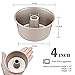 CHEFMADE Mini Angel Food Pan Set, 4PCS 4-Inch Non-stick Carbon Steel Chiffon Mold, FDA Approved for Oven Baking One Part Pan (Champagne Gold)