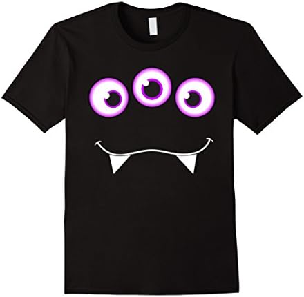 Mens Monster Face Halloween T-Shirt - Cute Monster Costume XL Black