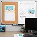 Blue Summit Supplies 24 Inch x 36 Inch Combination Magnetic Whiteboard and Corkboard with Aluminum Frame, Melamine Dry Erase and Bulletin Board Combo, Detachable Marker Tray