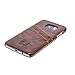 Dockem Card Case for Samsung Galaxy S7 Edge - Vintage Synthetic Leather Wallet Case, Ultra Slim Professional Executive Snap On Cover with 2 Card Holder Slots, Brown