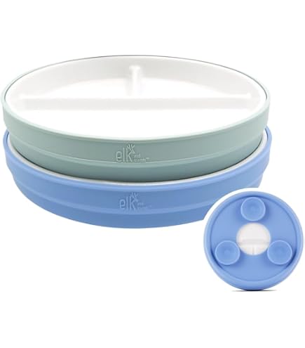 Assiettes Blanches Silicone Pour Enfants Elk And Friends - 19,8cm, Antidérapantes, Micro-ondes & Lave-vaisselle