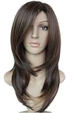 wigbuy Long Layered Shoulder Length Wig Highlights Synthetic Hair Fiber Highlight Multicolor Wigs for Women (4AH27/30)