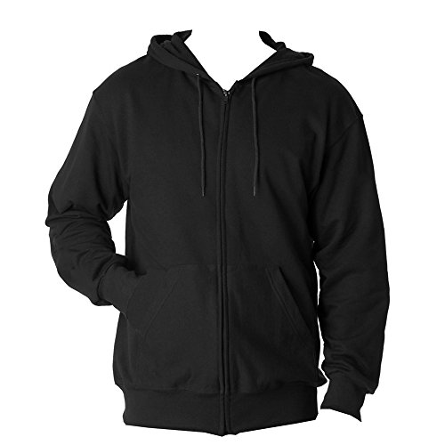 fruit of the loom black zip up moletom com capuz