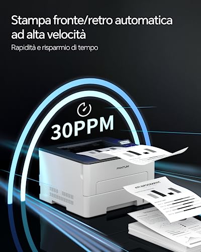 PANTUM P3010DW/P3018DW Wifi Laser Printer Black and White Front Back Automatic A4 for Office Small School and Home 30 PPM