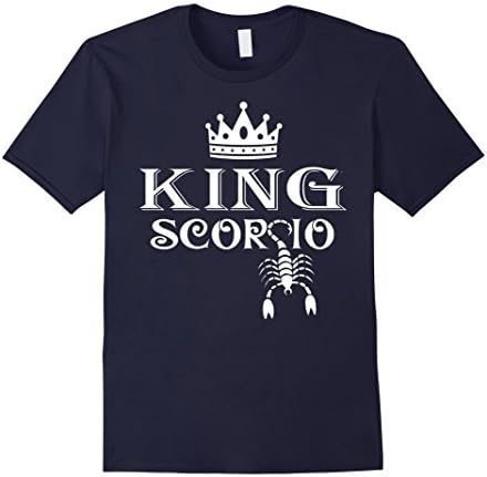 Mens King Scorpio T-Shirt, Scorpio Mens Shirt 3XL Navy