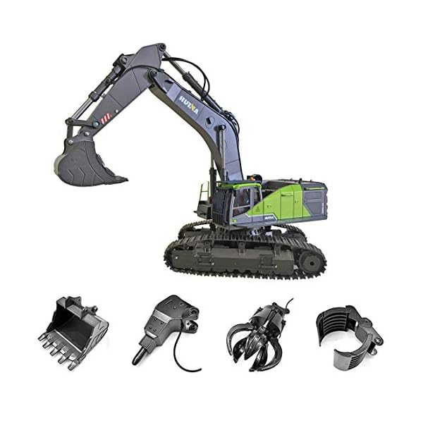 Trueornot Ferngesteuert Bagger 4-in-1 1:14 22-Kanal Ferngesteuertes Bagger RC Digger LKW Engineering Fahrzeug Spielzeug