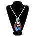 LUREME Women's Bohemian Enamel Dream Catcher Colorful Long Feathers Pendants Dangle Earrings (er006101) (Necklace)