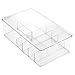 InterDesign Clarity Bathroom Storage Box Organizer for Vitamins, Medicine, Medical, Dental Supplies - Divided, Clear