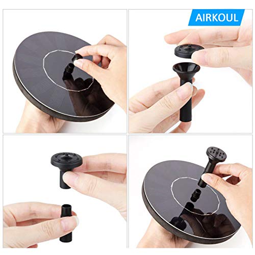 Airkoul Solar Fountain, Solar Panel Kit Water Pump, Outdoor Submersible Bubbler Pump, Floating in Pond, Pool, Garden, Fish Tank, Aquarium - Thumbnail 5