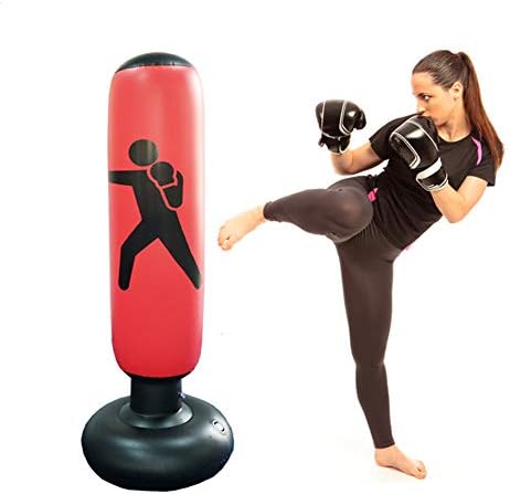 KiGoing Fitness Punching Bags, Freestanding Boxing Tower Inflatable, Power Tower Inflatable Adult Box, Standing Punch Bag Inflatable Perfect for Children and Adults, 160CM