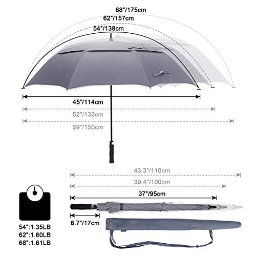image for G4Free 68 Inch Automatic Open Golf Umbrella Double Canopy Extra Large 