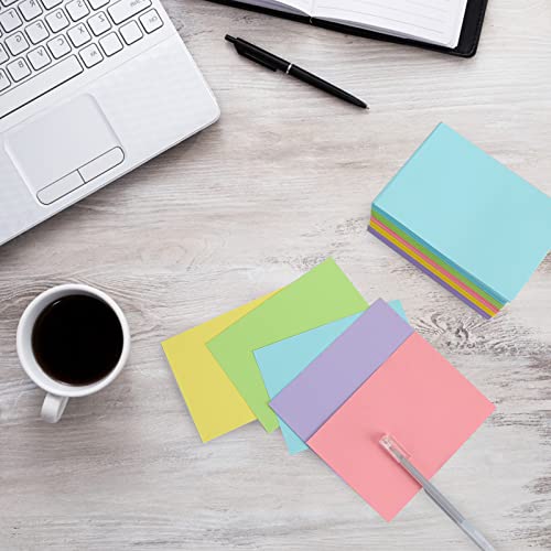 Koogel Coloured Index Cards, A6 Revision Cards 300 PCS Flash Cards Note Pad Record Cards Memory Stationery Supplies for Office University Presentation Study Learning