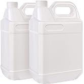 BPFY 2 Pack 1 Gallon Clear Plastic Jugs with Lids, Water Jug Storage Containers with Ergonomic Handle, HDPE Containers for Wa