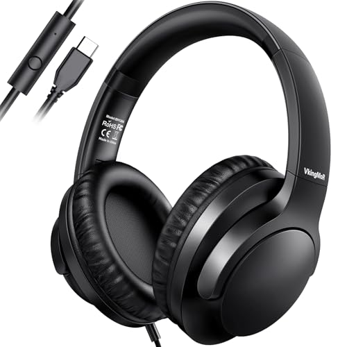 USB C Over Ear Headphones with Microphone BH126AB