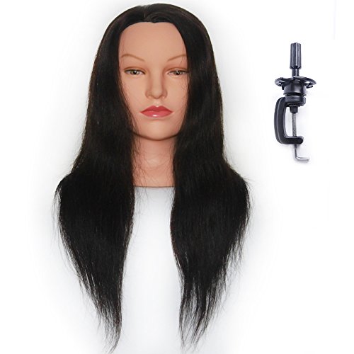24" mannequin head 100% human hair hairdresser tra…