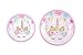 EXIJA Unicorn Party Supplies Set, 16 9inch Dinner Plates+16 7inch Dessert Plates+16 Napkins, Unicorn Plates and Napkins for Birthday Girls Party Favors,Serves 16