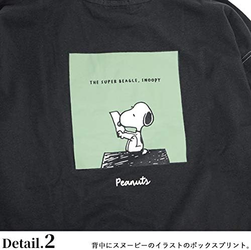 Amazon スヌーピー Tシャツ Snoopy ステッチ バックプリント 長袖tシャツ ビッグシルエット ボックス プリント ロンt Peanuts ビッグt Tシャツ カットソー 通販
