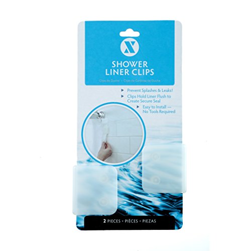 Slipx Solutions Shower Curtain Splash Clips Holds Liner Flush To
