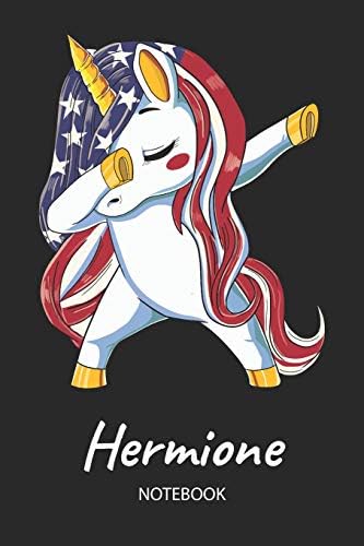 Hermione - Notebook: Blank Ruled Name Personalized & Customized Patriotic USA Flag Hair Dabbing Unicorn School Notebook Journal for Girls & Women. ... of July, Birthday, Christmas Gift for Girls. Paperback – 27 Jun 2019
