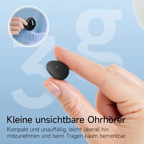 sunvito Sleep Headphones Bluetooth 6.0 - Mini Wireless Headphones for Sleeping, Comfortable & Lightweight, Long Lasting Battery, for Training, Work & Travel, with Power Indicator - Black