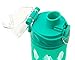 20 oz Glass Water Bottle Fruit Infuser with Silicone Sleeve - Perfect as Yoga Water Bottle for Hiking Gym or Any Sports - BPA-Free Fruit Infused Water Bottle with Flip Top (Turquoise)