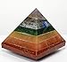 Chakra Pyramid | Energy Generator | Absorbs Negativity Spreads Positivity | Red Green Blue Reiki gemstone pyramid | Base Approx. 1.75